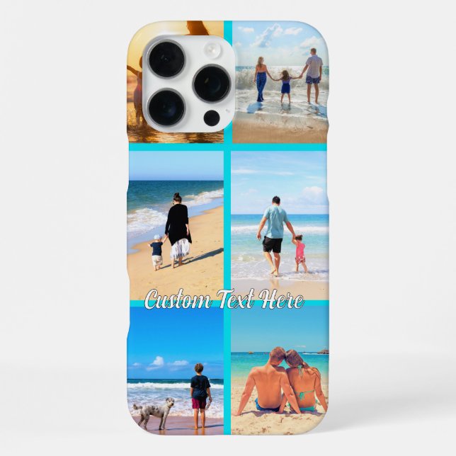 Custom Text and Your Photo Collage iPhone Case (Back)