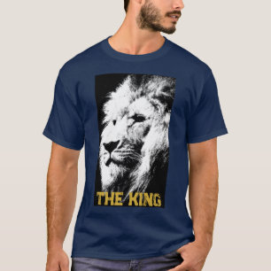 Custom Text Animal Lion Face Mens Short Sleeve T-Shirt