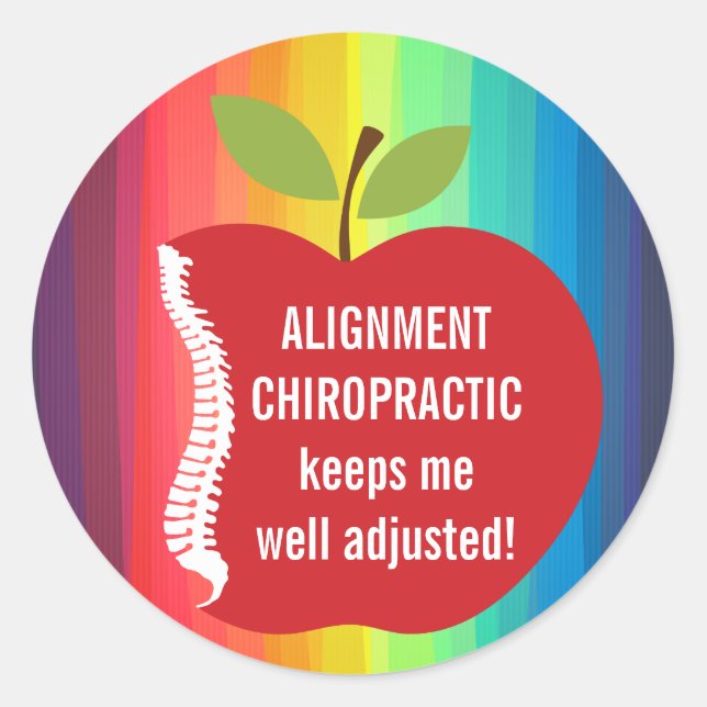 Custom Text (Apple) Chiropractic Stickers (Front)