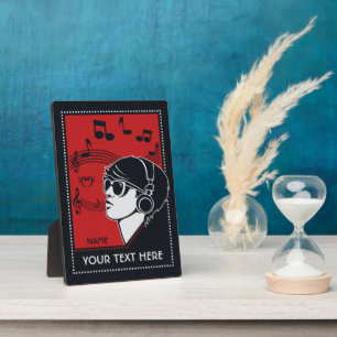 Custom Text Art Deco Music plaque