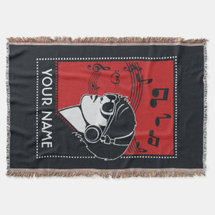 Custom Text Art Deco Music throw blanket
