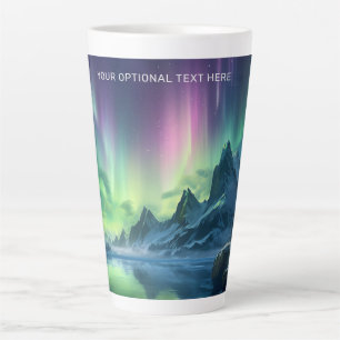 Custom Text Aurora Borealis Latte Mug