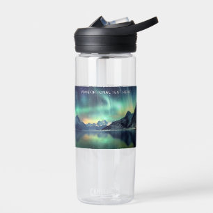 Custom Text Aurora Borealis Water Bottle
