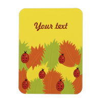 Custom Text Autumn Leaves And Ladybugs Pattern
