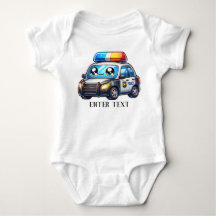 Custom Text Baby Boy Police Car