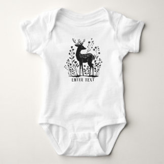 Custom Text Baby Girl Cute Deer Bodysuit