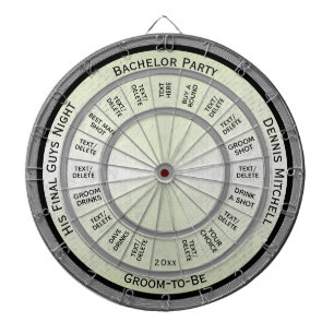 Custom Text Bachelor Party Regulation Dartboard