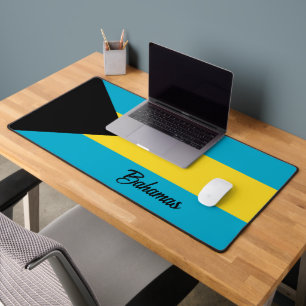 Custom Text Bahamas Flag Desk Mat