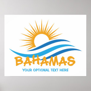 Custom Text Bahamas Poster