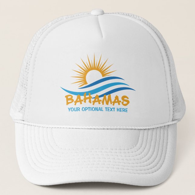 Custom Text Bahamas Trucker Hat (Front)