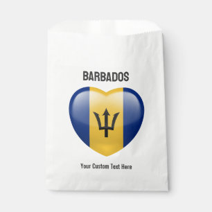 Custom Text Barbados Love Favour Bags
