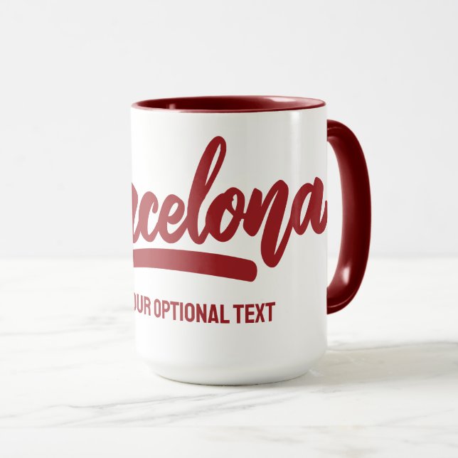 Custom Text Barcelona Mug (Front Right)