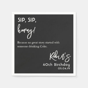 Custom Text Based Funny 40th 50th 60th Birthday Napkin