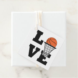 Custom Text Basketball Love Favour Tags