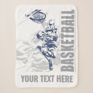 Custom Text Basketball Player Sherpa Blanket