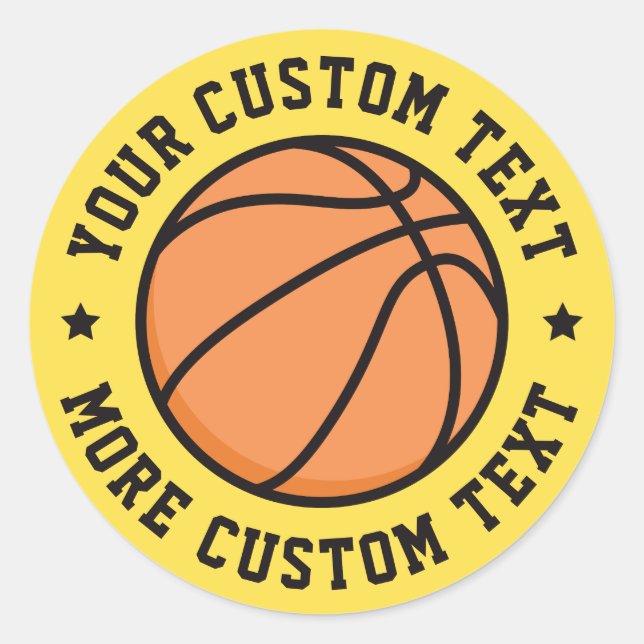 Custom text basketball stickers (Front)