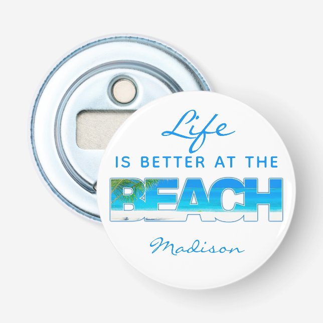 Custom text BEACH Bottle Opener (Front)
