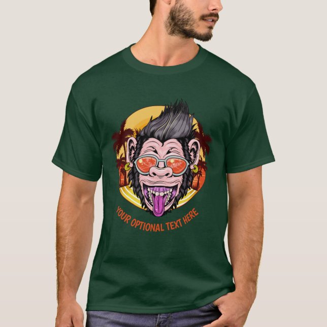 Custom text Beach Monkey clothing T-Shirt (Front)