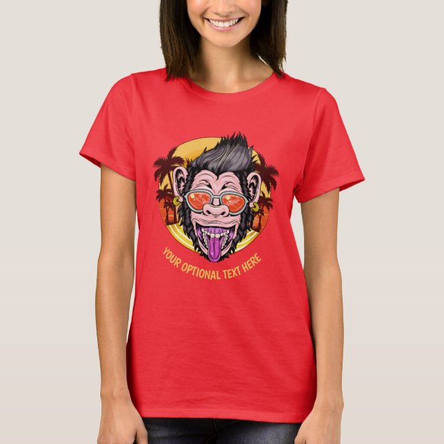Custom text Beach Monkey clothing T-Shirt (Front)
