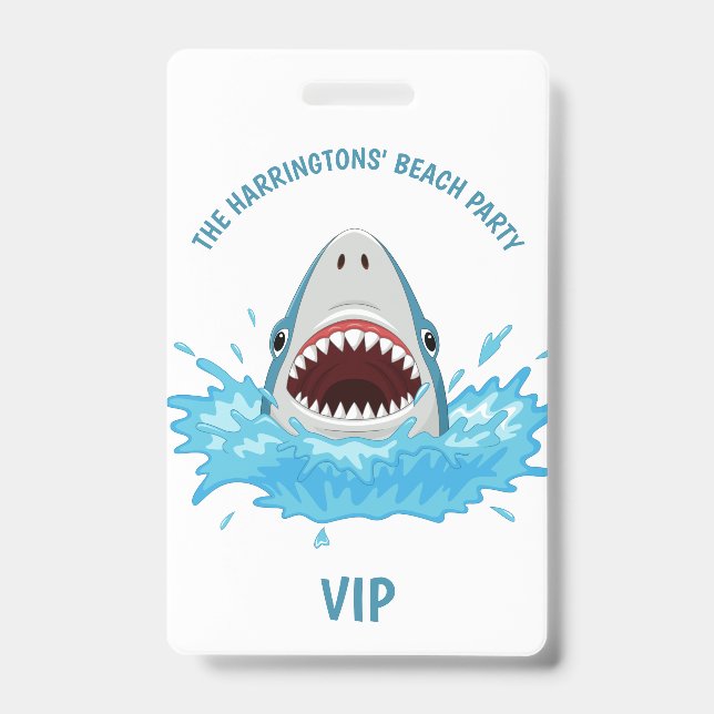 Custom text Beach Party badges ID Badge (Front)