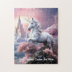 Custom Text Beautiful Unicorn Jigsaw Puzzle