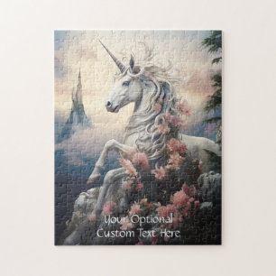 Custom Text Beautiful Unicorn Jigsaw Puzzle