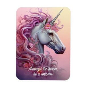 Custom Text Beautiful Unicorn Magnet