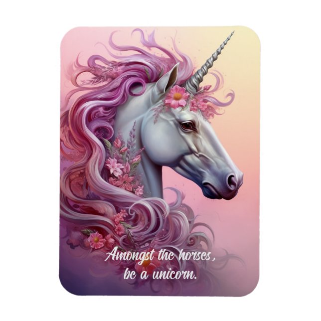 Custom Text Beautiful Unicorn Magnet (Vertical)