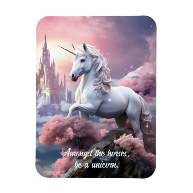 Custom Text Beautiful Unicorn Magnet (Vertical)