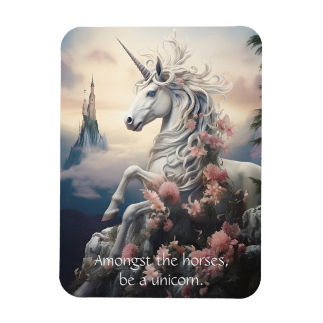 Custom Text Beautiful Unicorn Magnet (Vertical)