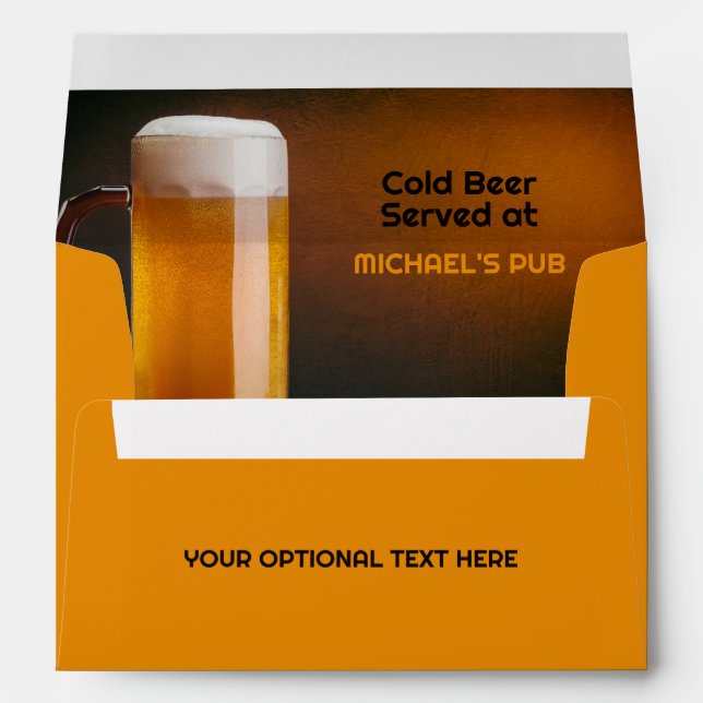 Custom Text Beer Glass / Pub Envelope (Back (Bottom))