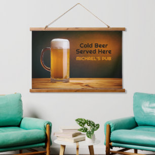 Custom Text Beer Glass / Pub Hanging Tapestry