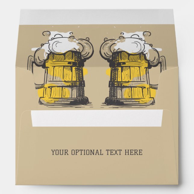 Custom Text Beer Mugs Envelope (Back (Bottom))