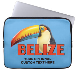 Custom Text BELIZE Toucan Laptop Sleeve