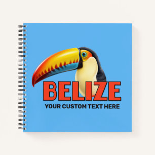 Custom Text BELIZE Toucan Notebook