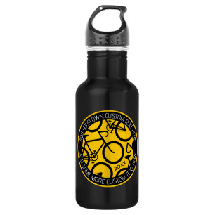 Custom Text Bicycle Yellow & Black 532 Ml Water Bottle