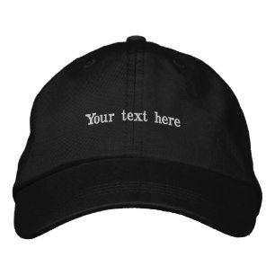 Custom Text Black Cap Personalized Typography Hat