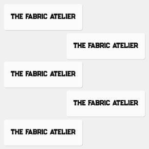 Custom Text Black on White Fabric Clothing Labels