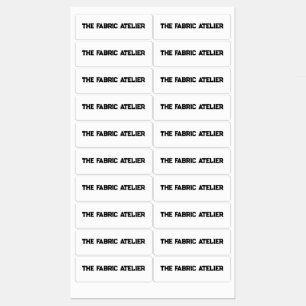  Custom Text Black on White Fabric Clothing Labels