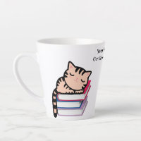 Custom Text/ Book Lover Cat Lover Kawaii Kitty