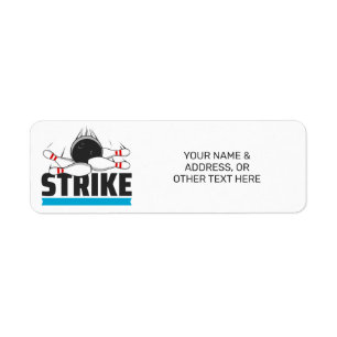 Custom Text Bowling Strike