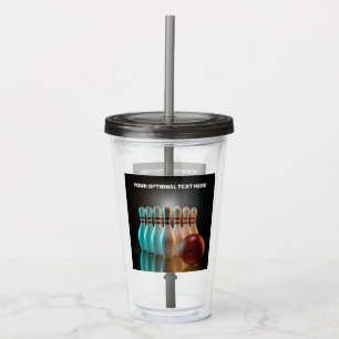 Custom Text Bowling Strike Acrylic Tumbler