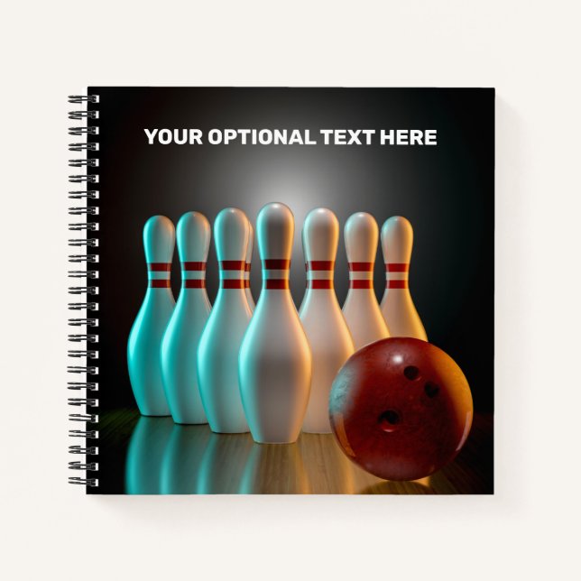 Custom Text Bowling Strike coaster set Notebook (Front)