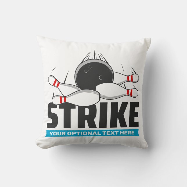 Custom Text Bowling Strike Cushion (Front)