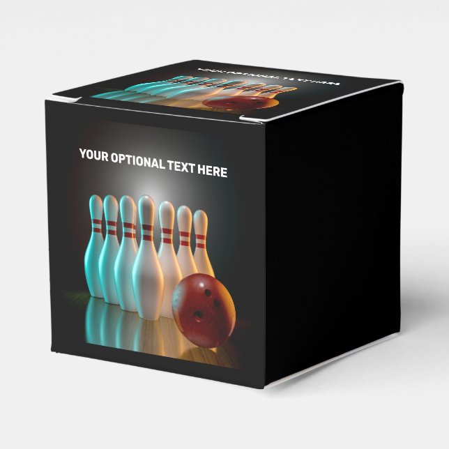 Custom Text Bowling Strike Favour Box (Front Side)