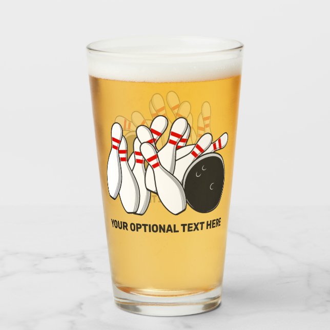 Custom Text Bowling Strike Glass (Back Filled)