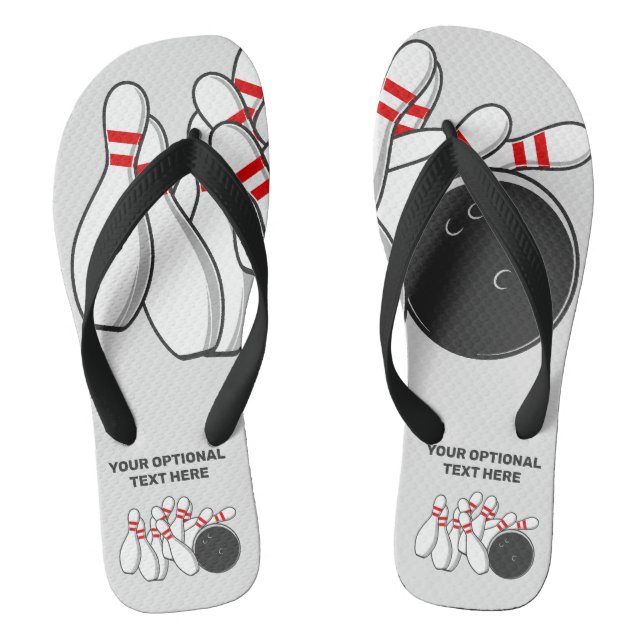 Custom Text Bowling Strike Jandals (Footbed)