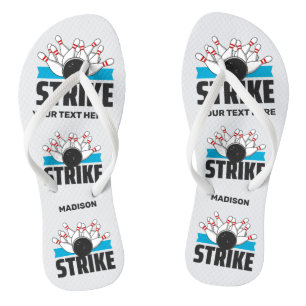 Custom Text Bowling Strike Jandals
