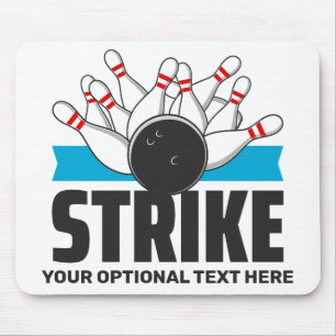 Custom Text Bowling Strike Mouse Pad