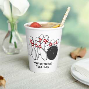 Custom Text Bowling Strike Paper Cups